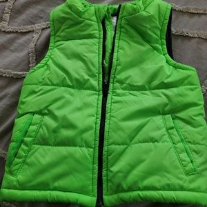 Lime green puffer vest